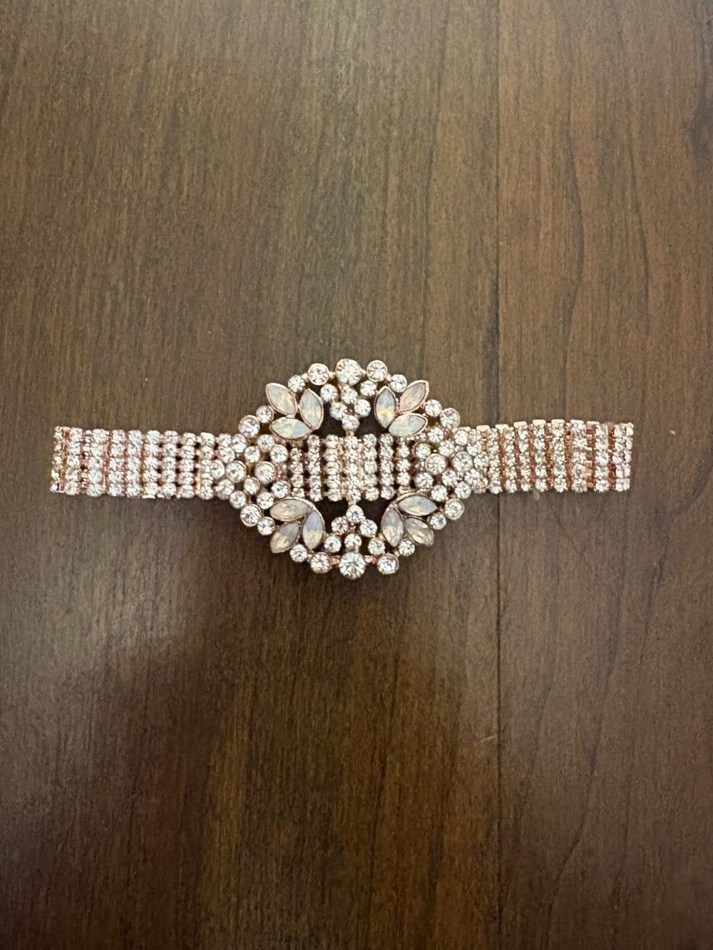 Stylish Diamond with Rose Gold Outline Bracelet